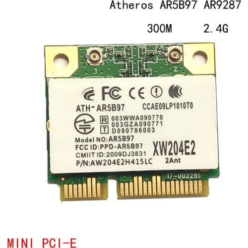 Half Mini PCI-E Wireless network card for Atheros AR5B97 AR9287 802.11b/g/n 300Mbps for Asus /DELL/Toshiba/Acer/Sony/Samsung
