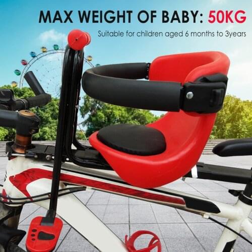 Detachable PU Bicycle Child Seat Baby Front Mount Safety Seat With Handrail For Kids Children Toddler