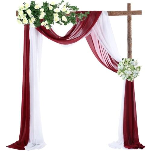 Wedding Arch Drapes Backdrop Curtain Stage Party Decorations Chiffon Fabric Drapery Table Runner For Holiday Parties