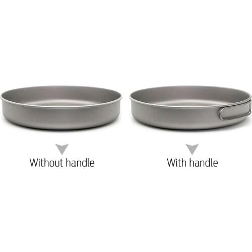 1000ml Camping Titanium Pan Ultralight Titanium Frypan Bowl Outdoor Tableware Cookware Utensils Hiking Picnic Cooking Frying Pan