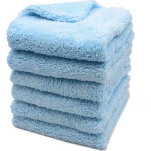 500GSM Ultra-Thick Edgeless Microfiber Towels Car Cleaning Cloth Auto Wash Waxing Drying Polishing Detailing Towel (Pack of 6)