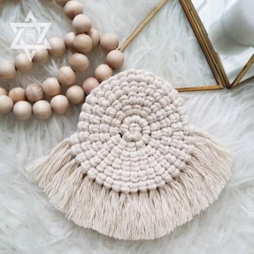 1 Pcs Hand-woven Cotton Placemat Coasters Bowls Pots And Pans Pads INS Simple Cotton Linen Table Mats Anti-slip Cup Holders