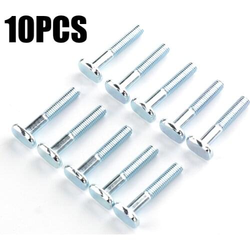 10pcs/set Carbon Steel M6-40T 40mm T-nut Sliding Screws Miter Track T-slot Woodworking Tool T-nuts