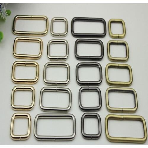 10pcs Rectangle Metal D Ring Webbing Belt Ribbon Buckles Shoes Bag Clips Strap Adjuster for Accessories Backpack Buckle Parts