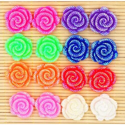 20pcs/lot flat back resin resin flower ,DIY resin craft accessories fashion resin cabochons