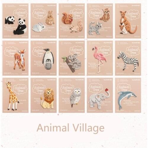 20pcs/lot Lux.Small Forest Animal Embroidery Patch Clothing Decoration Penguin Kangaroo Flamingos Sticker Handmade Diy Applique
