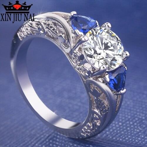 2020 new 2 pieces / set of fashion sapphire high quality ladies diamond ring engagement bride suit women brand jewelry gift