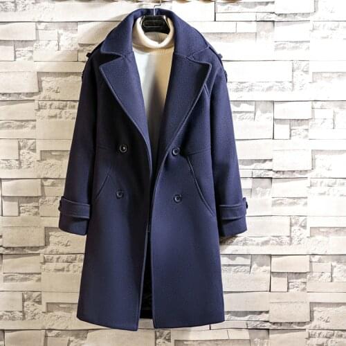 2021 Men Double Breasted Solid Wool Men Coats Winter Long Coat Men Jacket Overcoat Men Trench Mens Clothing mens jacket S-3XL