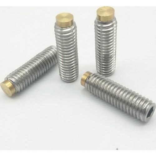 2pcs M6 Allen brass inlay buffer stop grups screws hexagon socket non-slip fixation stainless steel grup screw 6mm-50mm long
