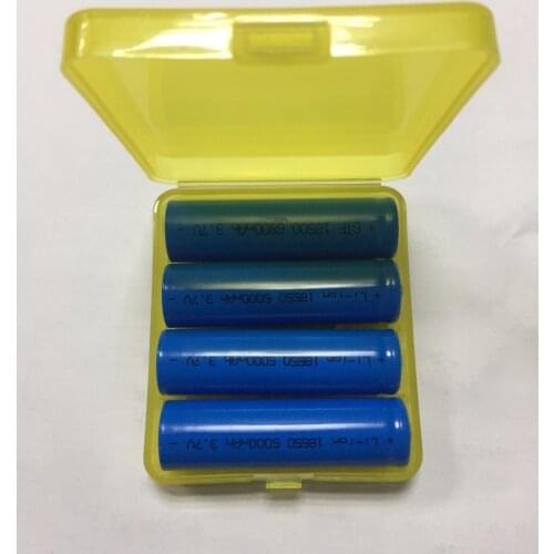 GTF 4 pc 18650 Battery Capacity 3.7 V 5000 mah Li-ion rechargeable for Torch Torch 18650 box storage battery