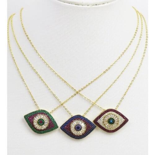 5 Pcs Zircon Eyes Colorful Eyes Pendant Necklace Jewelry Pendant Necklace Jewelry Accessories Jewelry Necklace Gift 7444