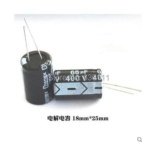 50PCS 400V 68UF 18x25mm Electrolytic Capacitor 68UF 400V