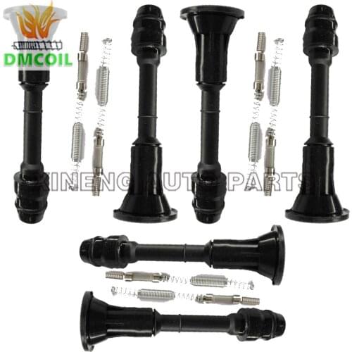 6 PCS IGNITION COIL BOOTS WITH RESISTANCE CONNECT SPARK PLUGS FOR NISSAN PRIMERA TEANA X-TRAIL ALTIMA 22448-8H310 0986JG1213