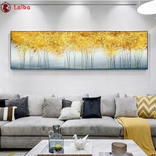 5D DIY Diamond Painting Abstract art, golden leaves cross stitch full square/round diamond mosaic embroidery