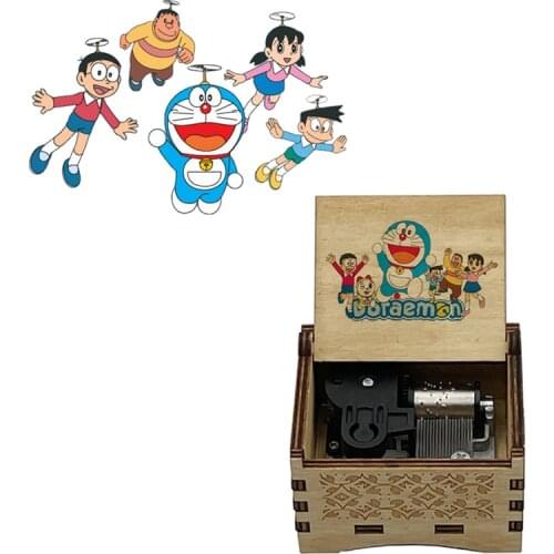 Wooden mechanical Doraemon No Uta Doraemon print Music Box girls boys toy Birthday Gift For Christmas new year kids gifts