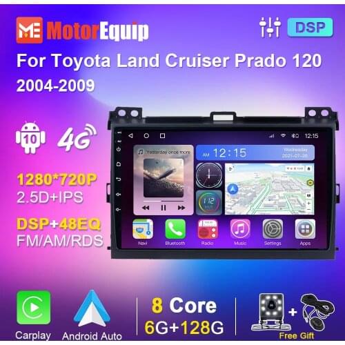 Android 10.0 Car Radio For Toyota Land Cruiser Prado 120 2004 2005-2009 Multimedia Stereo Video Navigation GPS Carplay Auto 128G