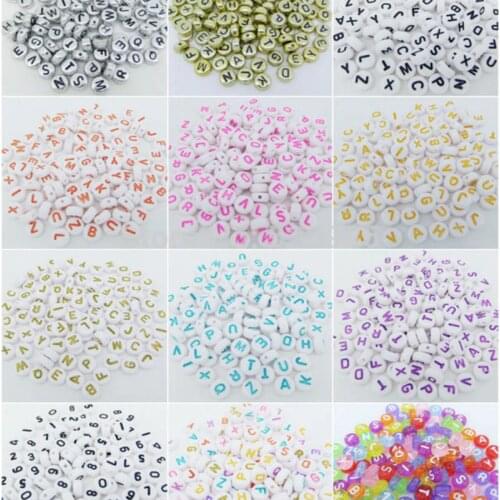 Free shipping 100pcs/lot Round Flat Alphabet /Letter Acrylic Spacer Beads 12Colors size 7mm for fashion jewelry AB002