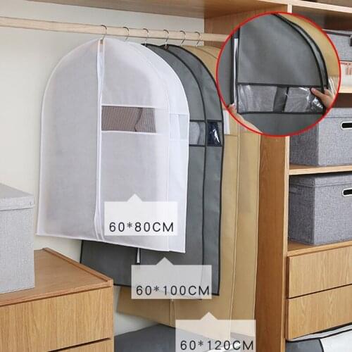 Dust-Proof Cover For Suit Non-Woven Cloth Visible Transparent Window Clothing Dust Proof Jacket Cover Clothes Bag Protection Bag