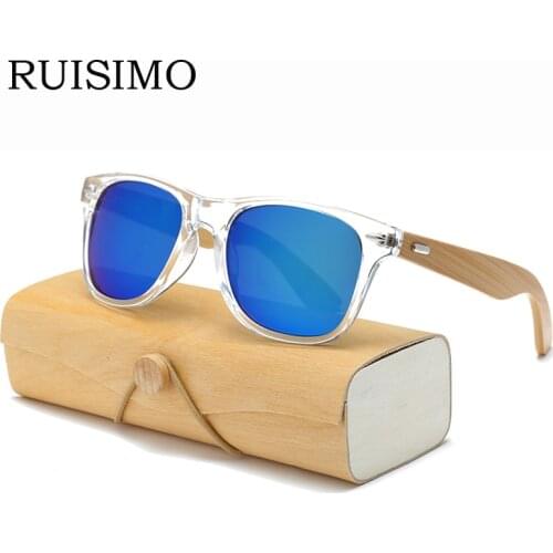 Wood Sunglasses Men women square bamboo Women for men women Mirror Sun Glasses retro de sol masculino 2017 Handmade with case