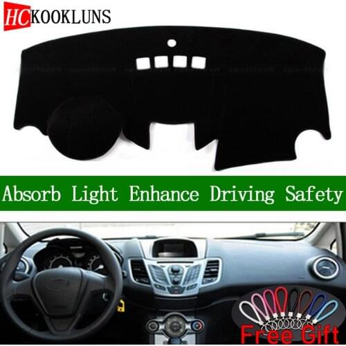 For Ford fiesta 2004 2005 2006-2014 Dashboard Cover Sun Shade Non-slip Dash Mat Pad Carpet Car Stickers Interior Accessories