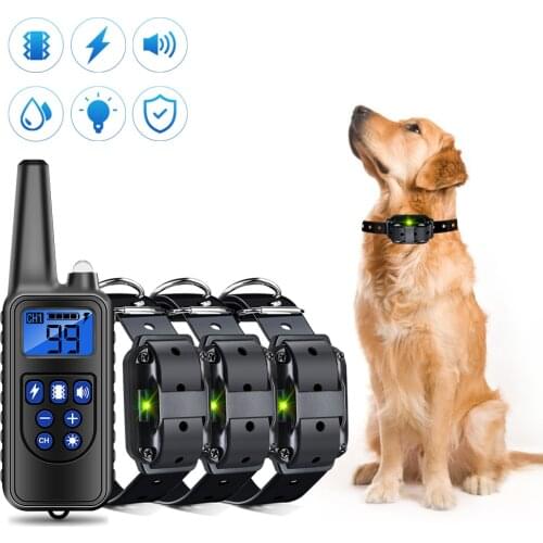 800m Electric Dog Training Collar Waterproof Rechargeable Remote Control Pet for All Size Shock Vibration Sound 30% Off
