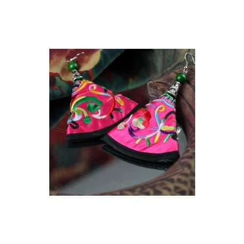 Ethnic earrings/handmade boho fan shaped earings wholesale/brincos femininos/pendientes/aretes/bijoux femme/boucles d'oreilles
