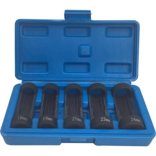 5pcs Strut Nut Sockets 12 Point Sockets 1/2 Drive 18mm - 24mm Universal Vehicles Repair Accessories