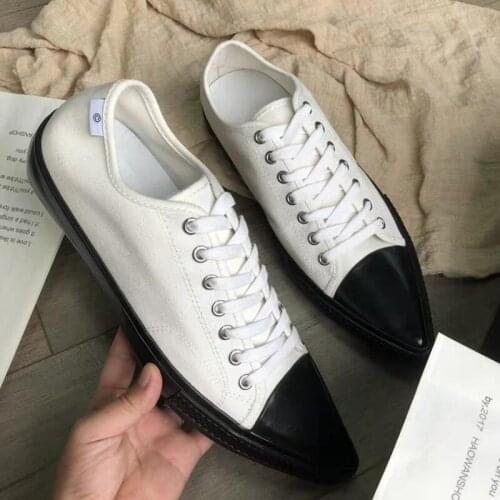 Flat Canvas Shoes Woman Lace up Zapatillas Blancas Mujer Lona Breathable Ladies White Canvas Sneakers Women Vulcanized Shoes