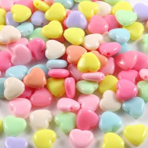 Colorful Acrylic Beads Heart Spacer Bead For Jewelry Making Handmade DIY Jewelry Bracelet Necklace Accessories For Handicrafts