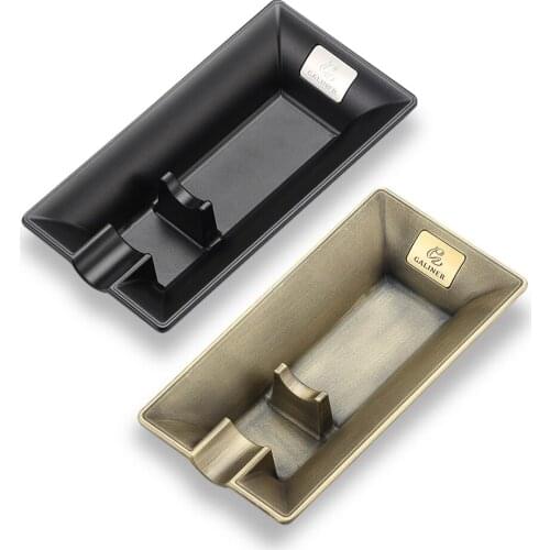 Galiner Square Metal Cigar Ashtray Smoking Cigarette Holder 1 Rest Slot Cendriers Home Portable Outdoor Travel Ash Tray For Car