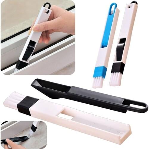 Multifunction Serrated Bristles Cleaning Brush Cleaner+Dustpan 2 In 1 Tool Window Door Keyboard Clean Household Accessories