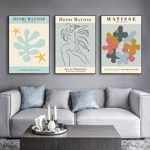Fashion Posters and Prints Abstract Line Drawing Canvas Painting Modern Cute Colorful Wall Art Pictures for Living Room Decor