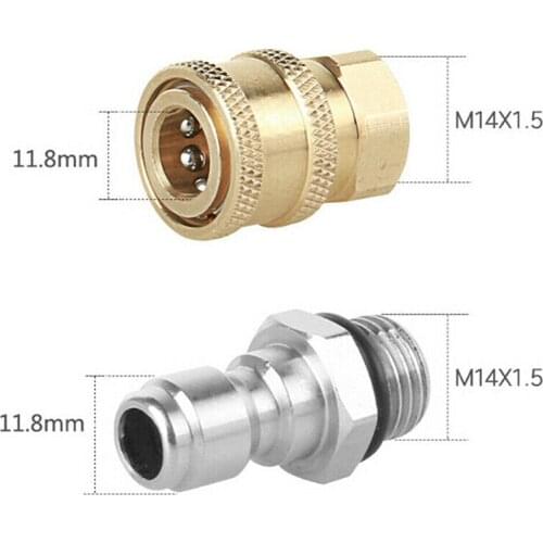 Pressure Washer Quick Release 1/4 Male M14*1.5 Female Brass Connector Adapter