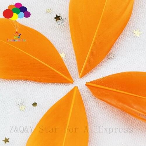 Natural goose feather 5-9cm floating head feather dyed orange 100PCS for home decoration craft DIY jewelry decoration feather