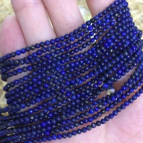 Natural lapis lazuli blue stone 2mm 3mm unique round loose beads stones diy spacers accessories jewelry making 15 inch B440
