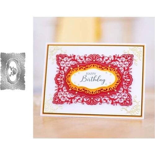 2021 New Arrival Pattern Rectangle Background Metal Cutting Dies Stencil Craft Mould Decor Template Scrapbooking Design Model