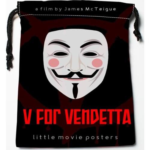 New Arrive V for Vendetta Drawstring Bags Custom Storage Bags Storage Printed gift bags More Size 18*22cm DIY your picture