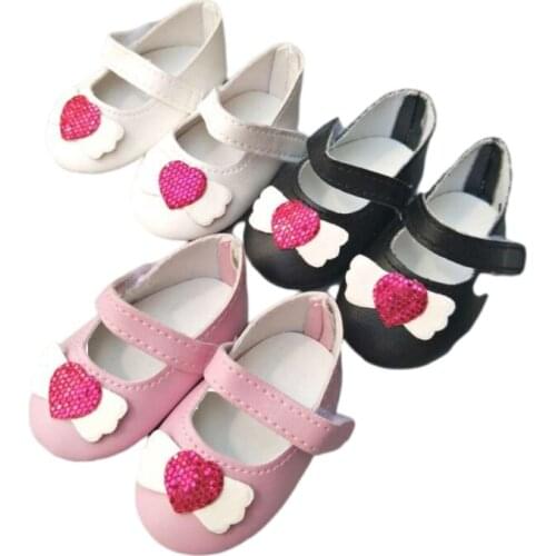 For 43 cm baby Doll black pink white Princess Shoes fits For 18" Girl Doll shoes Toy Boots Doll Accessories