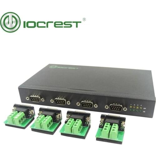 IOCREST USB 2.0 to 4 Ports Serial RS422 RS485 DB-9 Converter Adapter Multiplier USB TO RS485 Hub FTDI Chipset