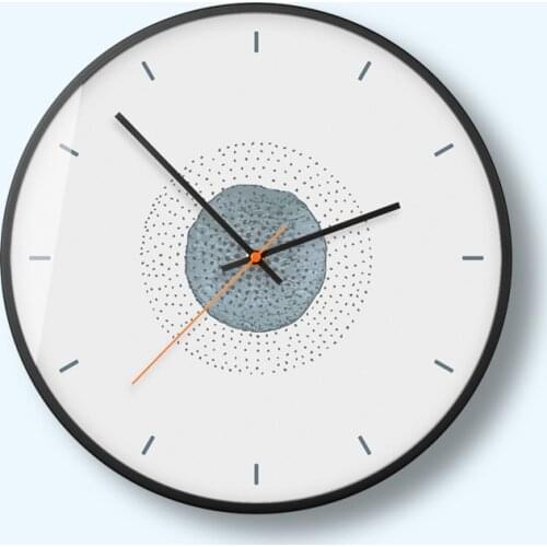 Cartoon simple tree round wall clock Japanese style dot fashion custom mute living room bedroom office wall table