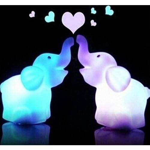 LED Elephant Book Lamp Color Changing Night Light Atmosphere for Kid Baby Bedside Bedroom Decoration Children Gift Cute Lamp