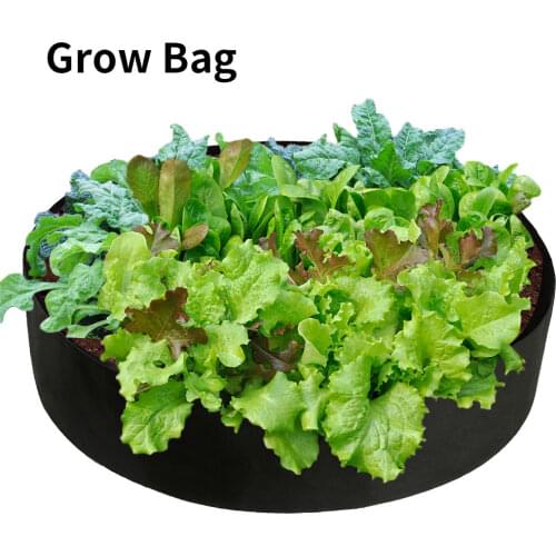 Grow Bags Fabric Raised Garden Bed 15/50 /100 Gallons Round Vegetable Breathable Felt Fabric Planter Pot for Plants Nursery Pot