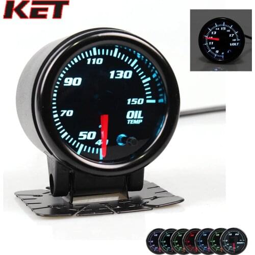 Universal 12V 52mm/2" auto gauge 7 Colors Celsius Fahrenheit Oil Temp Gauge LED With Sensor car gauge