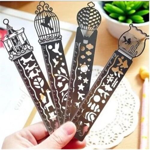 1 Pc Cute Kawaii Creative Horse Birdcage Hollow Metal Bookmark Ruler For Kids Student Gift School Supplies