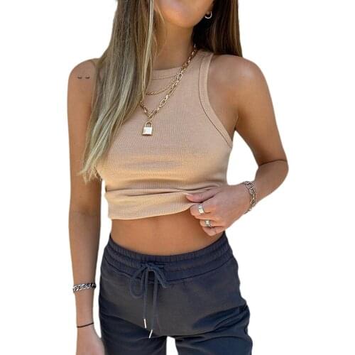 Women Fashion Solid Color Tank Top Stylish Sleeveless Crop Top for Shopping Daily Wear