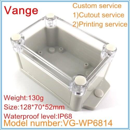 1pcs/lot wall-mounted IP68 waterproof ABS plastic project box junction case for wire connector under sea 128*70*52mm