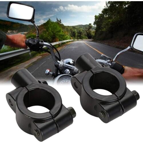 2PCS 8MM Handlebar Mount Adaptor Motorcycle Rearview Mirror Stand Holder Clip Handlebar Mount Adaptor Mirror Fixed