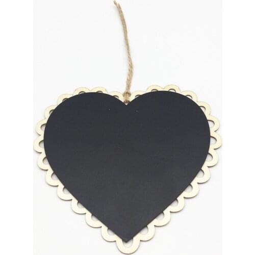 2pcs Rustic Wood Heart Chalkboard Blackboard Tags For Wedding Party Table Decorations Crafts Chips Discs Home Ornament Pendants