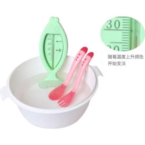 2pcs Fork Spoon Set Temperature Sensing Spoon for Baby Safety Infant Feeding Spoons Baby Silicon Spoon Baby Feeding 111