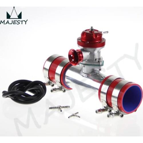 30PSI TS BOV turbo +2.25" 57*150mm Flange Pipe + 2 * red silicone hoses+ 4*clamps aluminum red